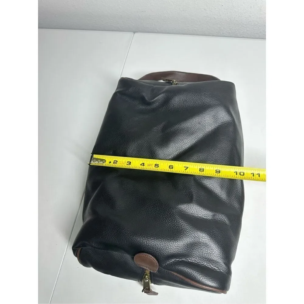 Vintage Rare Men’s Faux Leather Shoes Bag Faux Fur Lined Straps Pocket